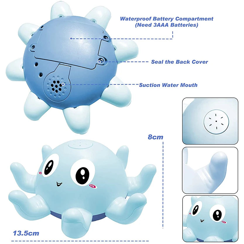 Kids Electric Whale Bath Ball with Light Music LED Light Toy