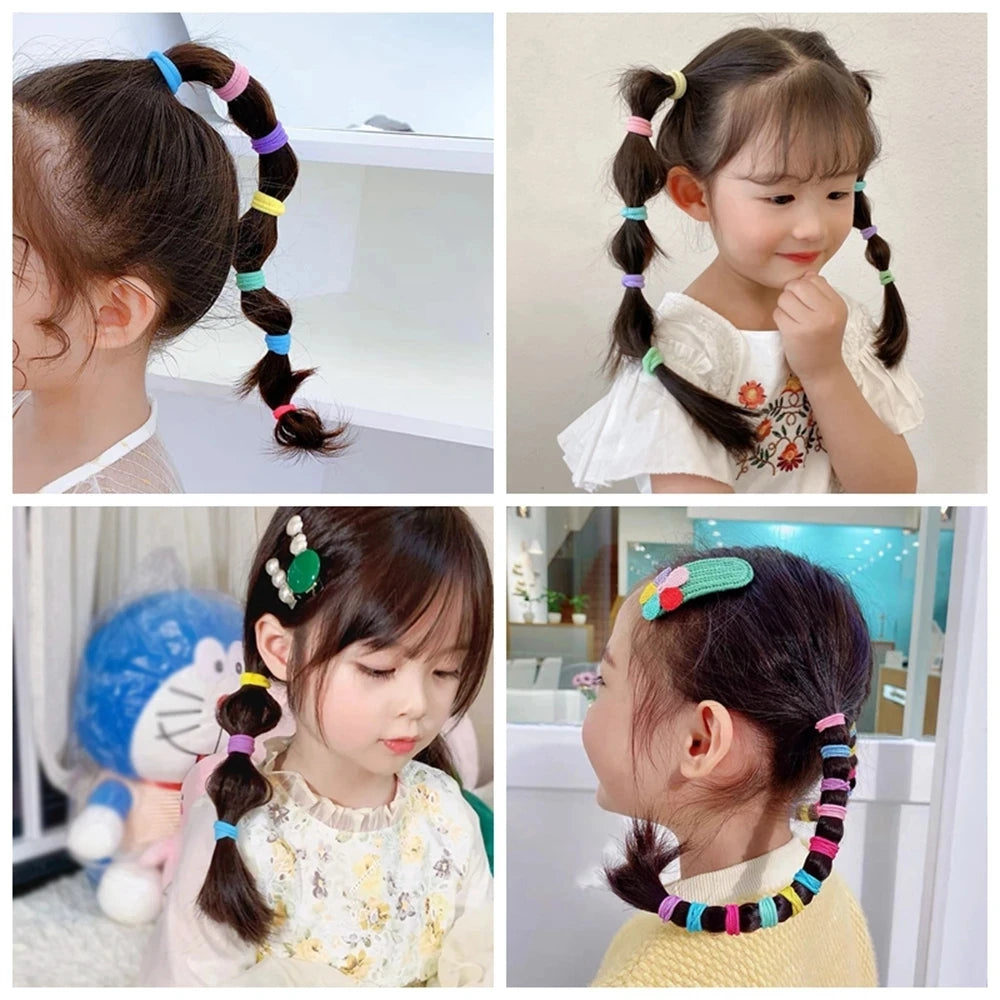 100PCS Colorful Nylon Hair Band For Kids