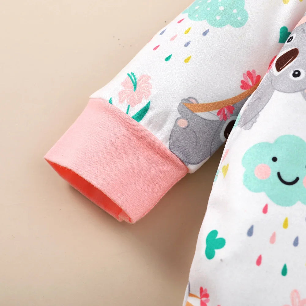 0-12Months Newborn Baby Clothes Girl Long Sleeves Bodysuit with Headband