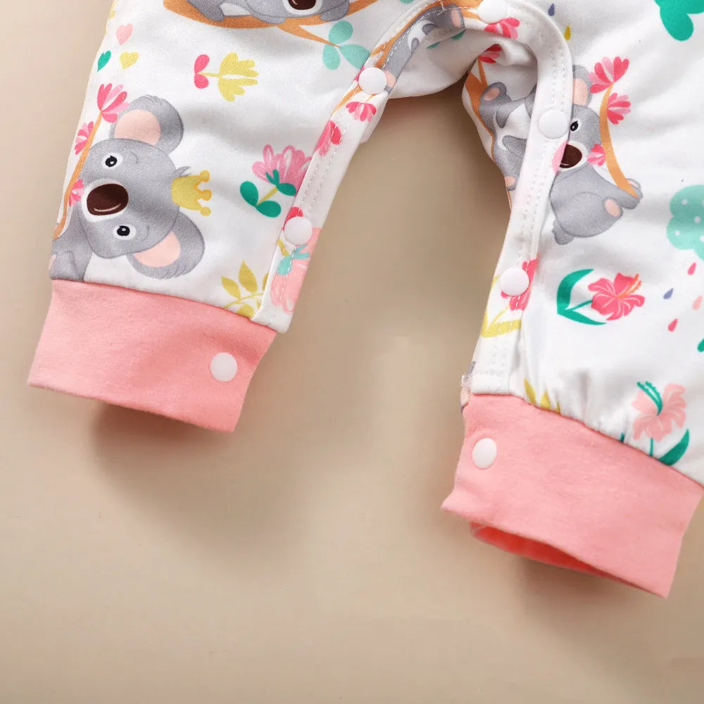 0-12Months Newborn Baby Clothes Girl Long Sleeves Bodysuit with Headband