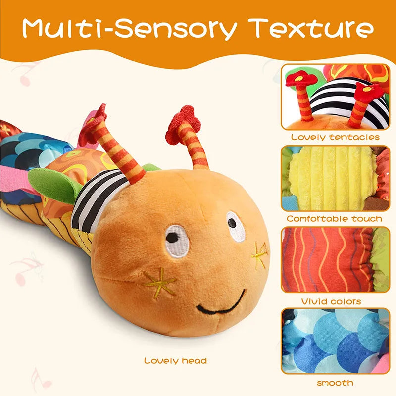 Baby Rattle Musical Caterpillar Worm Soft Infant Plush Toy