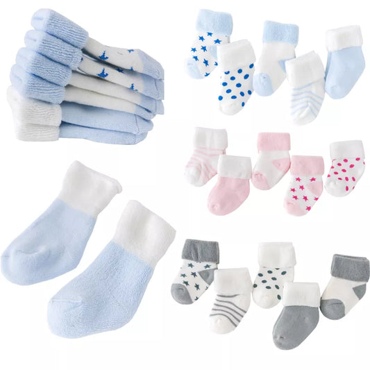 5 Pair Newborn Baby Socks